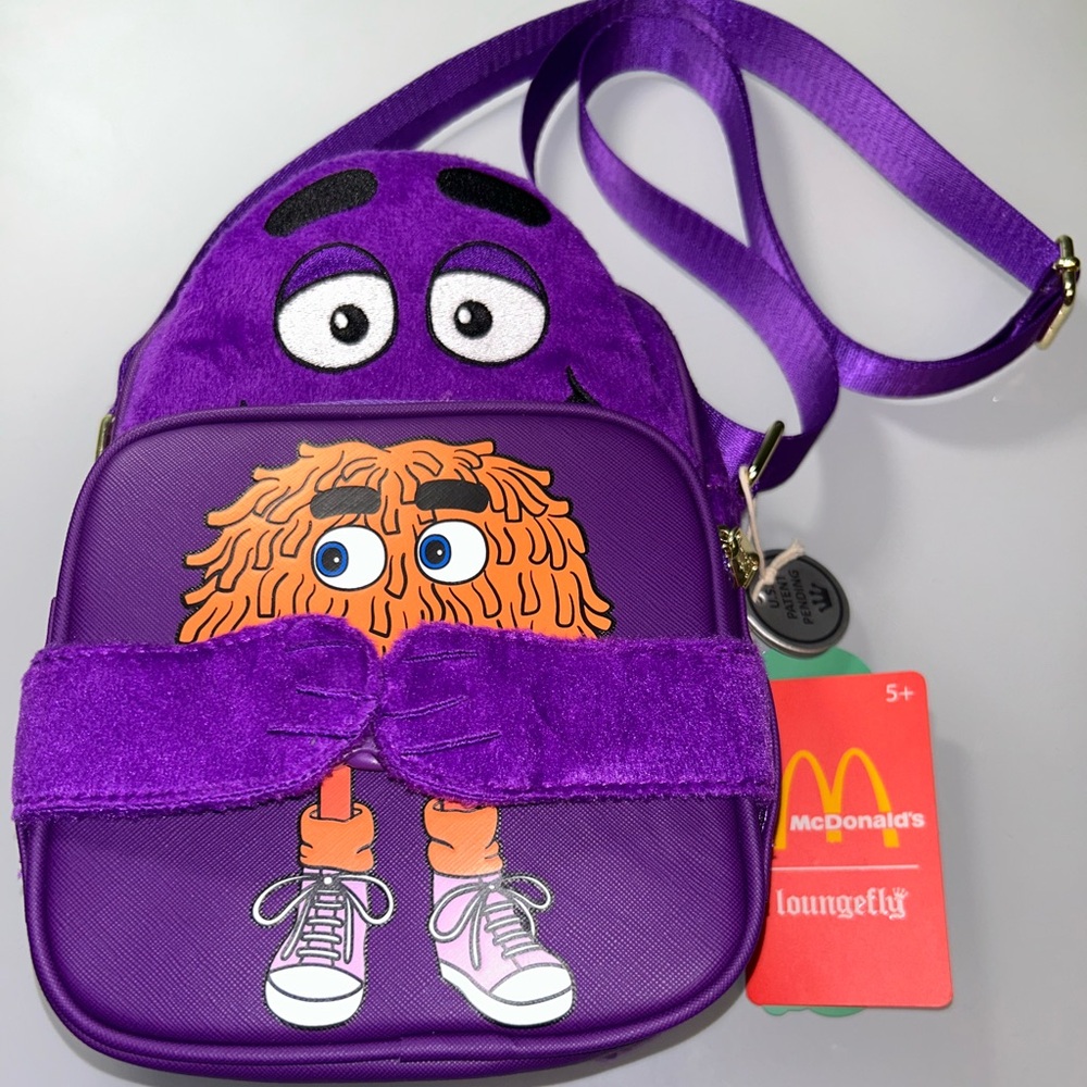 Loungefly Purple McDonald's Monster Kids Crossbody Bag